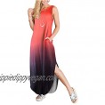 ANRABESS Women's Casual Loose Pocket Long Dress Sleeveless Split Maxi Dresses