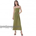 GRACE KARIN Women Strapless Casual Loose Ruched Long Maxi Dress with Pockets