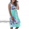 OURS Women Summer Sleeveless Floral Print Racerback Midi Sun Dresses with Pocket