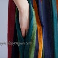 Romacci Women Cotton Linen Dress Color Block Half Sleeve Pocekt Loose Midi Dress