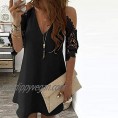 Lace Hollow Out Dress Cold Shoulder Crochet Sleeveless Casual Dress V Neck Loose Strapless Solid Sexy Sling Dress