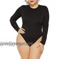 Women Sexy Bodysuit Plus Size Basic Turtleneck/Scoop Neck Zipper Long Sleeve Bodycon Leotard Top