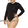 Women Sexy Bodysuit Plus Size Basic Turtleneck/Scoop Neck Zipper Long Sleeve Bodycon Leotard Top