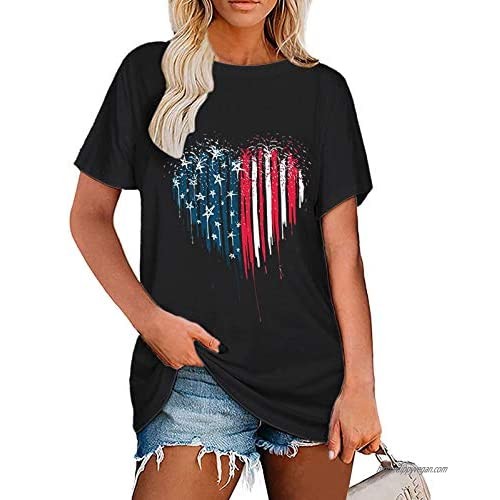Women's Tops  Summer T Shirt Round Neck Short Sleeve Blouse 2021 Cold Shoulder Casual Printing T Shirt for Women
