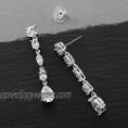 Mariell Cubic Zirconia Bridal Earrings  Dangle Earrings for Wedding  Cubic Zirconia Earrings for Brides