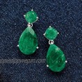 Ross-Simons 19.20 ct. t.w. Emerald Drop Earrings in Sterling Silver