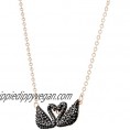 SWAROVSKI Women's Iconic Swan Jewelry Collection  Rose Gold Tone Finish  Black Crystals
