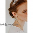 SWEETV Pearl Drop Earrings for Women Bridesmaids Brides -Teardrop Crystal Rhinestones Cubic Zirconia Earrings Dangling