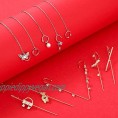 12 Pieces Ear Cuff Wrap Crawler Hook Earrings Rhinestone Chain Tassel Earrings Simple Ear Clips for Women Girl Valentine's Day