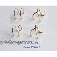 Sterling 925 Silver 4pcs No Piercing Earcuff （2 pcs double line ，2 pcs Criss Cross ）simple Gold Plated fake helix ear cuff cartilage Earring