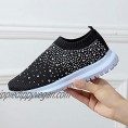 Women's Crystal Breathable Orthopedic Slip On Walking Shoes  Athletic Walking Shoes Casual Mesh-Comfortable Work Sneakers Knitted Anti-Slip Sneakers  Suitable for All Foot Types