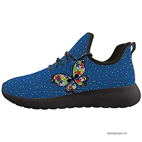 Autism Awareness Puzzle Butterfly Unisex Adult Sports Footwear Tennis Breathable Jogging Lightweight Shoes Slip-on Sneaker