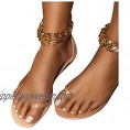 FAMOORE Summer New Low-heeled Large Women's Sandals With One Line Buckle