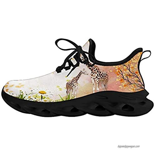 Giraffe Mum and Baby's Secret Garden Unisex Adult Athletic Walking Blade Running Tennis Shoes Fashion Sneakers