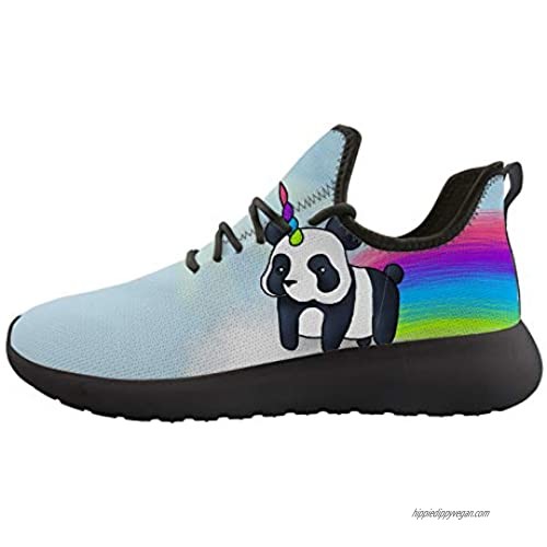 Rainbow Unicorn Panda Bear On Cloud Unisex Adult Sports Footwear Tennis Breathable Jogging Lightweight Shoes Slip-on Sneaker