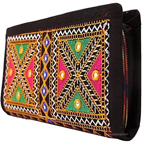 Craft Trade Embroidered Clutch Purse Wallet Handmade Rajasthani Designer Handbag For Women/Girls