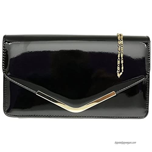 Girly Handbags Metallic Frame Envelope Clutch Bag