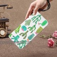 InterestPrint Women's Watercolor Canned Fruits and Vegetables Clutch Purse Card Holder Organizer Ladies Purse