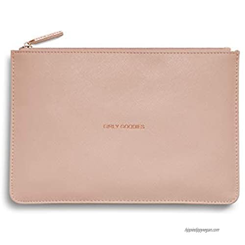 Katie Loxton Girly Goodies Women's Medium Vegan Leather Clutch Perfect Pouch Pale Pink