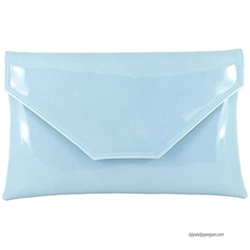 Loni Womens Stylish Large Envelope Patent Clutch Bag/Shoulder Bag Wedding Party Prom Bag