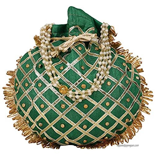 Potli Bag Jewelry Coin Pouch Gota Patti Work Potli Bag Purse Clutch Purse for Women
