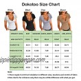 Dokotoo Women's Basic Scoop Neck Low Cut Solid Sexy Button Down Short Sleeve T Shirts
