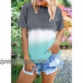 Happy Sailed Womens Tie Dye Short Sleeve Round Neck Shirts Summer Loose Casual Tee T-Shirt(S-XXL)
