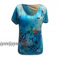 KEYEE Women T Shirts Butterfly Print Cute Graphic Tees Summer Funny Casual Short Sleeve Tops T-Shirt Tunics