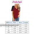 PINKMSTYLE Women's V Neck Short Sleeve T Shirts Casual Summer Color Block Workout Tops with Pocket