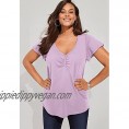 Roamans Women's Plus Size Flutter-Sleeve Sweetheart Ultimate Tee Long T-Shirt Top