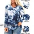 ROSRISS Plus-Size Tops for Women Long Sleeve V Neck Tees High Low Shirts