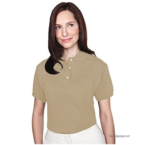Tri-Mountain Women's Poly/Cotton Three Button Short Sleeve Pique Knit Golf Shirt (21 Colors)