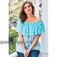 Woman Within Women's Plus Size Off-The-Shoulder Ruffled Tee Shirt
