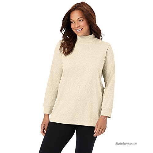 Woman Within Women's Plus Size Perfect Long-Sleeve Mock-Neck Tee Shirt