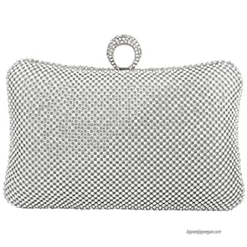 Crystal Clutch Women Luxury Handbag - Sparkly Diamond Pillow Shape Mini Evening Bag for Bridal Wedding Party