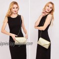 Dasein Women Evening Bags Formal Clutch Purses for Wedding Party with Shoulder Strap and Glitter Flap
