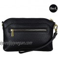 Diter Womens Leather Wristlet Zipper Clutch Wallet  Crossbody Bag Purse