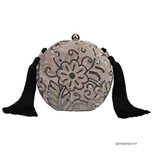 Fawzia Velvet Sequin Embroidery Wedding Clutch Evening Bags