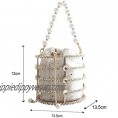 LETODE　Personalized dinner bag mini bucket bag star velvet handbag metal hollow bag cage bag