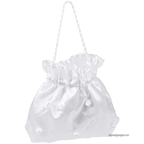 ULTNICE Satin Money Bag Bridal Wedding Dolly Bag Party Handbag (White)  1