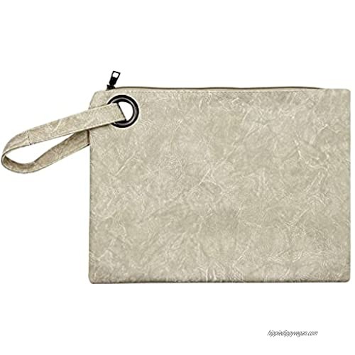 Women Oversized Envelope Handbag Soft Leather Clutch Evening Bag Purse with Wrist Strap