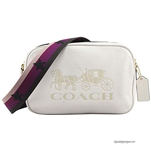 Coach Women's Jes Crossbody Double Zip Purse Horse Carriage Messenger Bag in Chalk  Style F75818