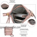 DELUXITY Essential Casual Functional Multi Pocket Double Zipper Crossbody Purse Bag Shoulder Bag for Women