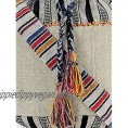The House of Tara - Grey Multicolour Handloom Fabric Crossbody Sling Shopping Bag with Tassels and Boho Ethnic Design for Women