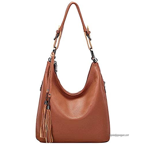 CHERISH KISS Soft leather Purses and Handbags Hobo Bags for Women Large Shoulder Bag with Tassel