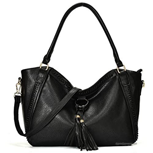 Leather Hobo Bag for Women Large Capacity Top Handle Handbags Oversized Shoulder Purse with Adjustable Strap Crossbody Tote