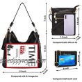 Soperwillton Fashion Women Handbags Shoulder Bag Top Handle Satchel Hobo Tote Bag Purse Set 3pcs