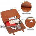 ECOSUSI Small Crossbody Bags Vintage Satchel Work Bag Vegan Leather Shoulder Bag with Detachable Bow  Brown  1 Layer