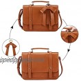 ECOSUSI Small Crossbody Bags Vintage Satchel Work Bag Vegan Leather Shoulder Bag with Detachable Bow  Brown  1 Layer