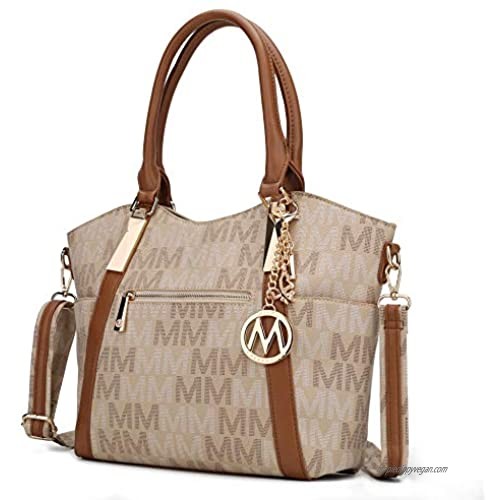MKF Shoulder Bag for Women: PU Leather Tote Satchel Handbag – Crossbody Top-Handle Purse  Ladies Fashion Pocketbook